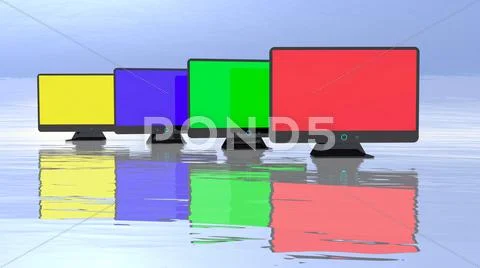 Abstract monitors group Stock Illustration
