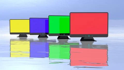 Abstract monitors group Stock Illustration