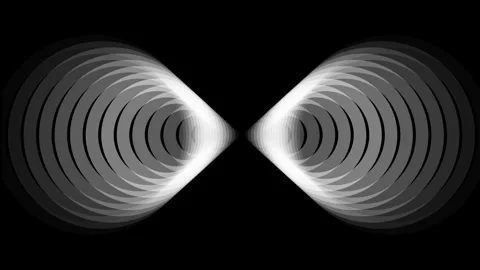 Abstract monochromatic looping animation of circular tunnel structures expa.. Stock Footage 345547825