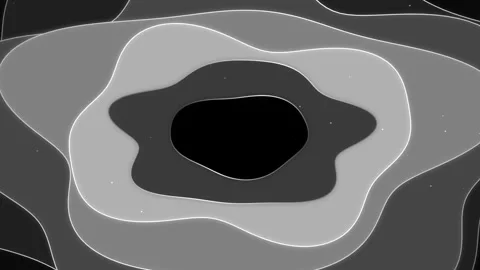 Abstract monochromatic paper cut layers animation with fluid organic shapes.. 스톡 동영상 344021829