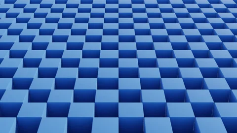 Abstract Monochrome 3D Animation of Rolling Cubes in Dynamic Geometric Patterns Stock Footage 289310510