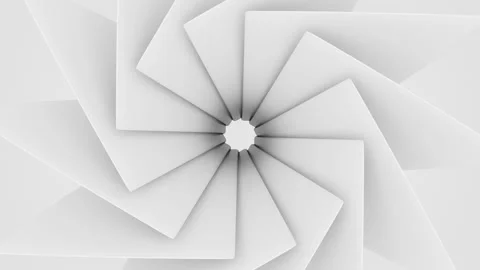 Abstract Monochrome 3D Iris Sliced Array Background Loop Stock Footage 158408758