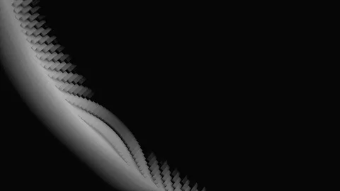 Abstract monochrome animation of 3d pattern with lots of white, grey and Stock Footage 119995162