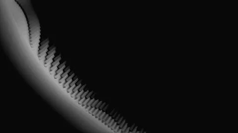 Abstract monochrome animation of 3d pattern with lots of white, grey and Stock Illustration