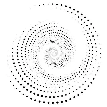 Abstract monochrome background, decorative element, design spiral dots, optical Stock Illustration