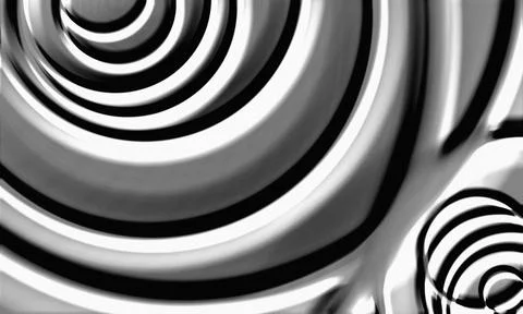 Abstract monochrome background, featuring concentric circular, ripples and .. Stock Illustration