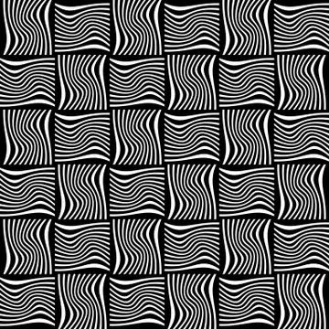 Abstract monochrome background with lined squares. Repeatable pattern Illustrazione stock