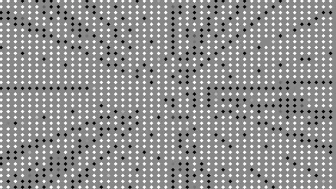 Abstract monochrome background with randomly flickering diamond dot grid Vidéo 325105767