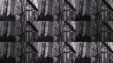 Abstract Monochrome Background With Skyscraper At Different Filters Stock Footage 91251564