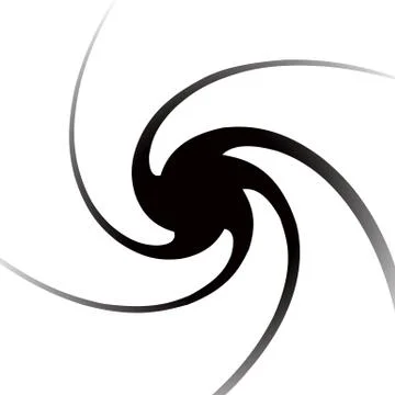 Abstract monochrome background with spirally, vortex shape. Stock Illustration