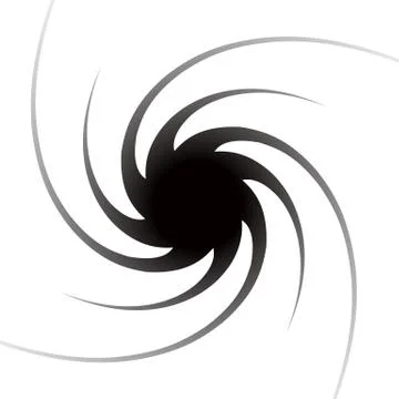 Abstract monochrome background with spirally, vortex shape. Stock Illustration