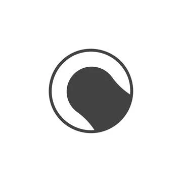 Abstract monochrome circle shape featuring a fluid irregular form graphic i.. 스톡 일러스트