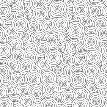 Abstract monochrome circles seamless pattern Stock Illustration