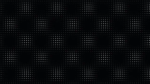 Abstract monochrome dot grid pattern on black background Video stock 335935035