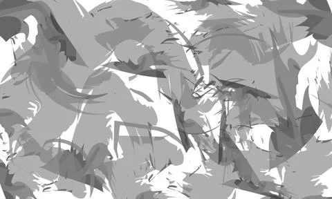 Abstract monochrome expressionist brush strokes and camouflage pattern 库存插图