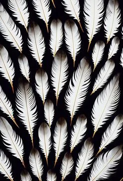 Abstract monochrome feather pattern Stock Illustration