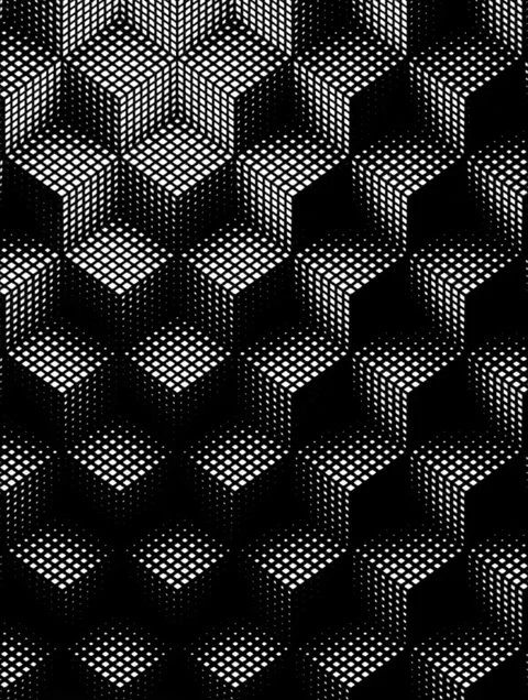 Abstract Monochrome Geometric Cube Halftone Pattern Seamless VJ Loop Animation Stock Footage 328366479