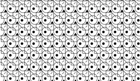Abstract monochrome geometric pattern featuring black and white shapes circles イラスト素材