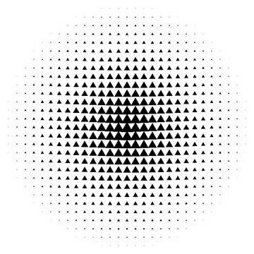 Abstract monochrome geometric pattern featuring a circular halftone triangl.. Stock Illustration
