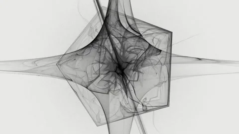 Abstract Monochrome Geometric Wireframe Shapes on White Background 스톡 동영상 346127411