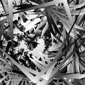 Abstract monochrome graphic with scattered, random shapes Stock Illustration