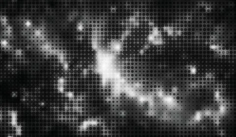 Abstract monochrome halftone background with glowing dots and futuristic Stock Illustration