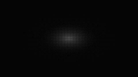 Abstract monochrome halftone dots pulsing on black background Stock Footage 335874951