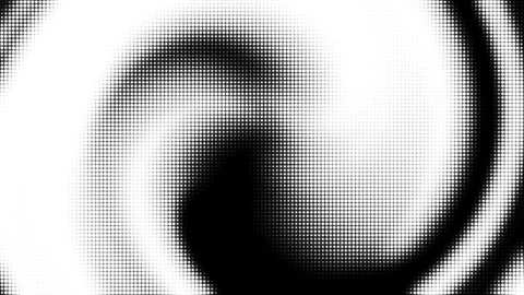 Abstract Monochrome Halftone Pattern with Dynamic Swirl Effect for Modern Design Video stock 296265516