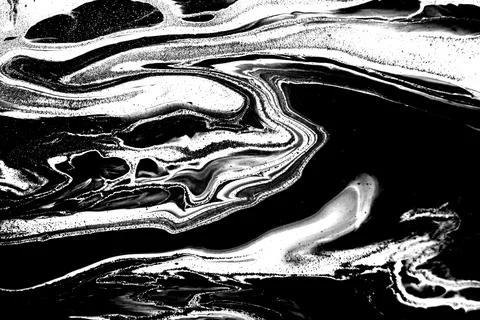 Abstract monochrome marble liquid background. Illustrazione stock