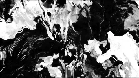 Abstract monochrome paint strokes creating dynamic black and white fluid pa.. Stock Footage 314666314