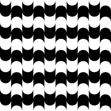 Abstract monochrome pattern with arced shapes. Seamlessly repeatable. 스톡 일러스트