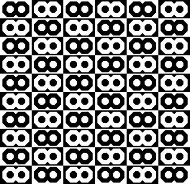Abstract monochrome pattern, background with connected octagon shapes. Stock Illustration