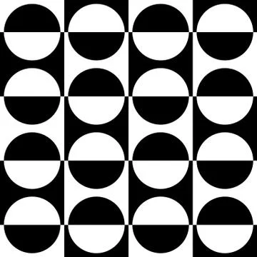 Abstract monochrome pattern with circle shapes. Geometric repeatable backgrou Stockillustratie