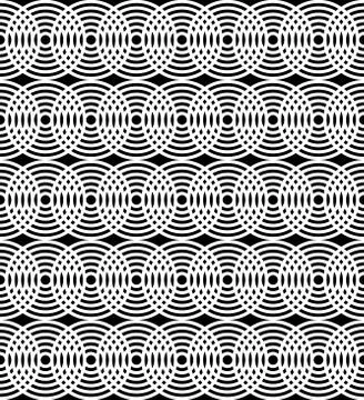 Abstract monochrome pattern with concentric circles. Seamlessly repeatable イラスト素材