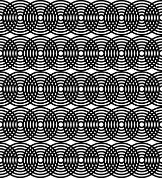 Abstract monochrome pattern with concentric circles. Seamlessly repeatable イラスト素材