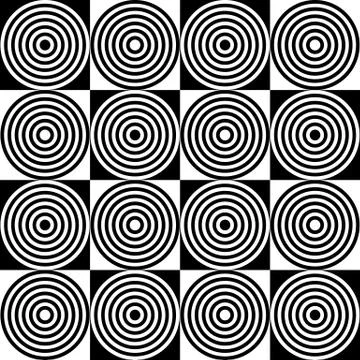 Abstract monochrome pattern with concentric circles. Seamlessly repeatable イラスト素材