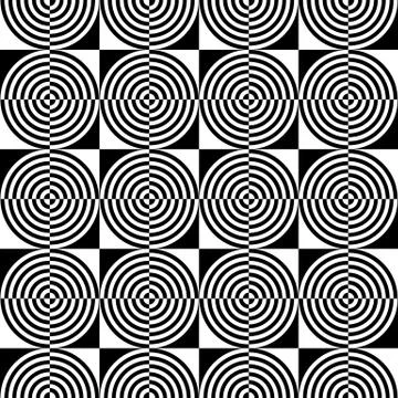 Abstract monochrome pattern with concentric circles. Seamlessly repeatable イラスト素材