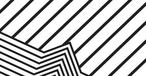 Abstract monochrome pattern featuring bold diagonal black lines and geometric ch Illustrazione stock