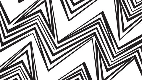 Abstract monochrome pattern featuring sharp zigzag lines and geometric angular s Stock Illustration
