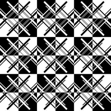 Abstract monochrome pattern, minimal geometric background. Seamlessly repeata Stock Illustration