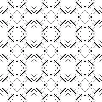Abstract monochrome pattern, minimal geometric background. Seamlessly repeata Stock Illustration