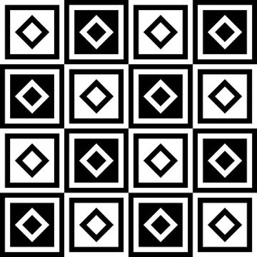 Abstract monochrome pattern, minimal geometric background. Seamlessly repeata Stock Illustration