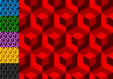 Abstract monochrome pattern with overlapping squares. Seamless 3d pattern. (E イラスト素材