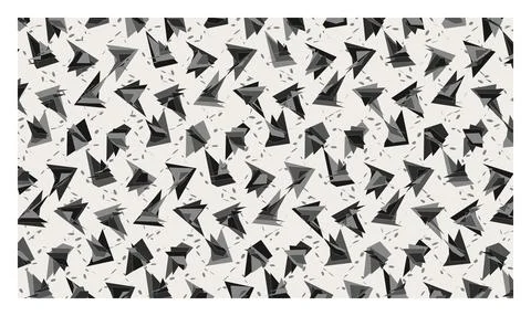 Abstract monochrome pattern with sharp geometric shapes and subtle flecks. Stock Illustration