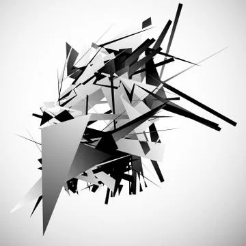 Abstract monochrome pattern / texture with edgy, overlapping rectangular shap Stock Illustration