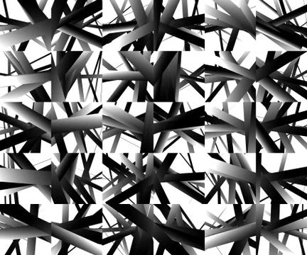 Abstract monochrome pattern / texture with edgy, overlapping rectangular shap Stock Illustration