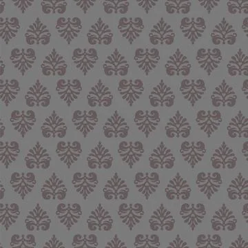 Abstract monochrome seamless pattern with abstract flowers Stock Illustration