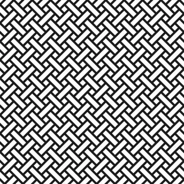 Abstract monochrome seamless pattern in asian style. Wicker texture Stock Illustration