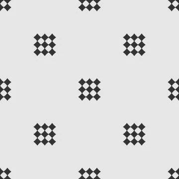 Abstract monochrome seamless pattern with black diamonds on grey background Stock Illustration
