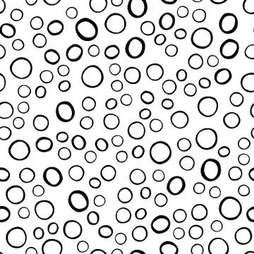 Abstract monochrome seamless pattern with circle round shapes elements Illustrazione stock
